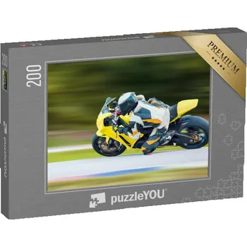 Puzzle puzzle 200 dílků „Jízda na motorce v rychlé zatáčce“