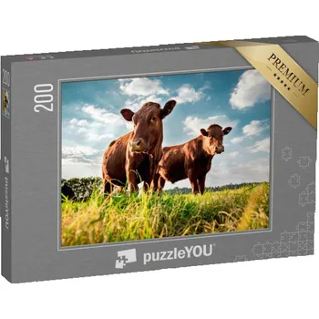 Puzzle puzzle 200 dílků „Hovězí dobytek na zelené louce“