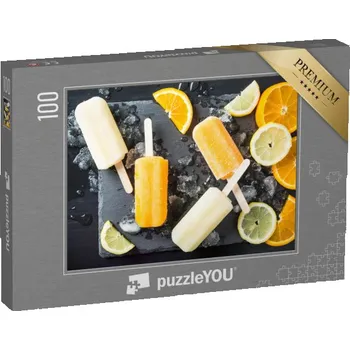 Puzzle puzzle 100 dílků „Domácí ovocná zmrzlina z pomerančů a citronů“