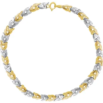 Šperk Zlatý náramek Butterfly ze žlutého a bílého zlata - 4,7 mm varianta 19 cm FNN1968BGYW-19 cm