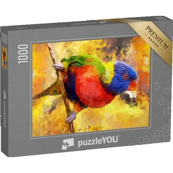 Puzzle puzzle „Olejomalba duhy, papoušek Lorikeet“