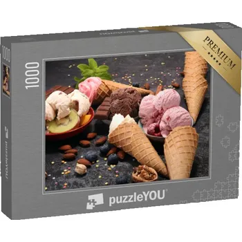 Puzzle puzzle „Domácí zmrzlina v malých vaflových kornoutech“