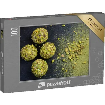 Puzzle puzzle 100 dílků „Sladké čokoládové pralinky obalené pistáciemi“