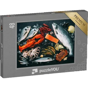 Puzzle puzzle 48 dílků „Čerstvé ryby a mořské plody“