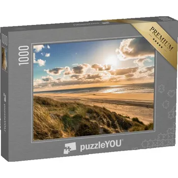 Puzzle puzzle „Divoké pobřeží Severního moře s dramatickou oblohou, Holandsko“