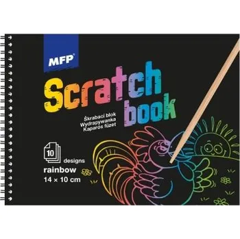 omalovánky Škrabací obrázek blok 14x10cm 10l mix/duha