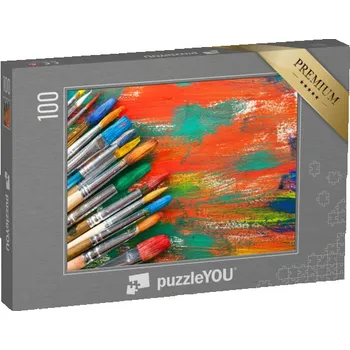 Puzzle puzzle 100 dílků „Barvy a štětce“