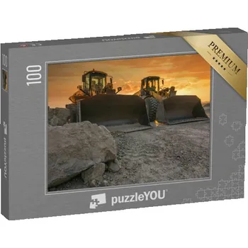 Puzzle puzzle 100 dílků „Dvě lopatová rypadla připravená k akci“