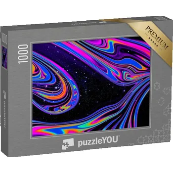 Puzzle puzzle „Abstraktní akrylové dílo s duhovou galaxií“