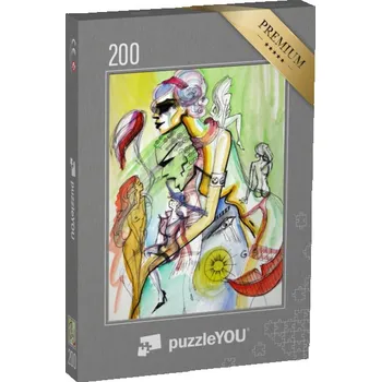 Puzzle puzzle 200 dílků „Různé ženy, abstraktní akvarel“
