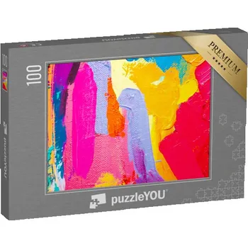 Puzzle puzzle 100 dílků „Abstraktní olejomalba na plátně“