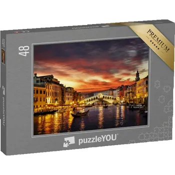 Puzzle puzzle 48 dílků „Most Rialto při západu slunce, Benátky, Itálie“