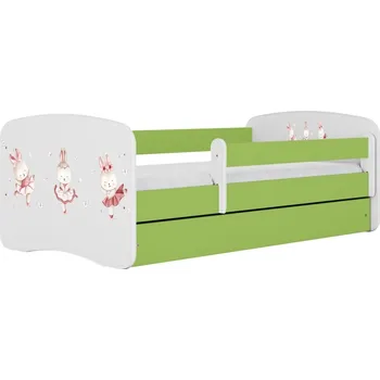 Dětská postel Dětská postel Babydreams králíčci zelená, varianta 70x140, se šuplíky, s matrací