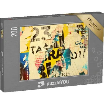 Puzzle puzzle 200 dílků „Staré plakáty, grunge jako styl“