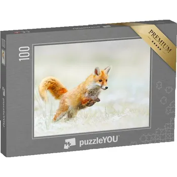 Puzzle puzzle 100 dílků „Liška obecná na lovu“