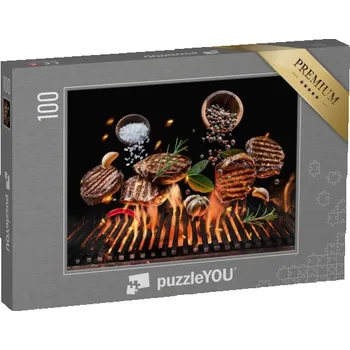 Puzzle puzzle 100 dílků „Grilované hovězí steaky se zeleninou a kořením“