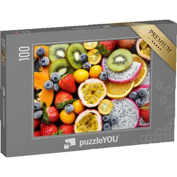 Puzzle puzzle 100 dílků „Exotické čerstvé ovoce, mučenka, kiwi a další“
