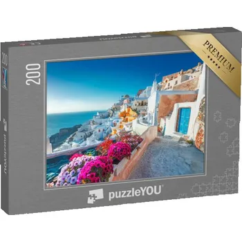 Puzzle puzzle 200 dílků „Malebný pohled na Santorini, Řecko“