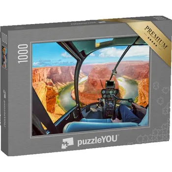 Puzzle puzzle „Přelet vrtulníkem nad podkovovitým ohybem řeky Colorado v Arizoně“
