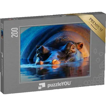 Puzzle puzzle 200 dílků „Hroch zblízka v Krugerově národním parku“