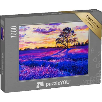 Puzzle puzzle „Krajina s voňavou levandulí, olejomalba“