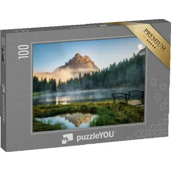 Puzzle puzzle 100 dílků „Krajina Antorno s jezerem a horskými vrcholy, Dolomity, Itálie“