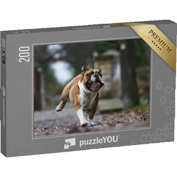 Puzzle puzzle 200 dílků „Legrační buldok v plném běhu“