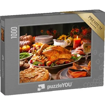 Puzzle puzzle „Pečený krocan zdobený brusinkami“