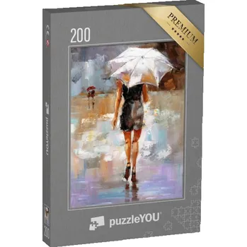 Puzzle puzzle 200 dílků „Olejomalba módní dámy“