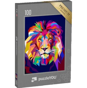 Puzzle puzzle 100 dílků „Lev, ilustrace“