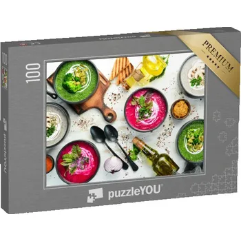 Puzzle puzzle 100 dílků „Výběr čerstvě připravených polévek“