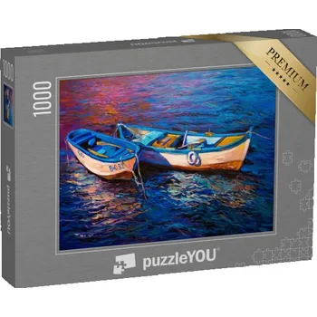 Puzzle puzzle „Rybářské lodě, Impresionismus, olejomalba“