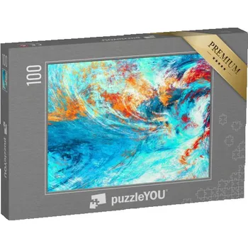 Puzzle puzzle 100 dílků „Modrá mořská vlna, grafický design“