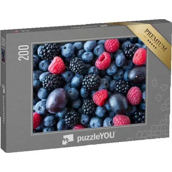 Puzzle puzzle 200 dílků „Ovoce a bobuloviny, ostružiny, borůvky a švestky“