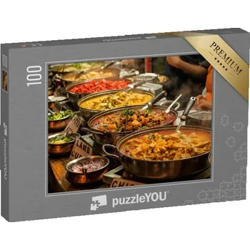 Puzzle puzzle 100 dílků „Indická svačina na londýnském trhu“