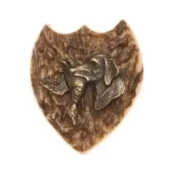 Spona na kravatu Bolo parohové ZUBÍČEK erb s motivem psa s kachnou