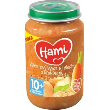 Dětská výživa HAMI Masozeleninový příkrm Zeleninový vývar s telecím a kroupami 10+ 200 g