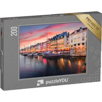 Puzzle puzzle 200 dílků „Kanál Nyhavn v Kodani, Dánsko“