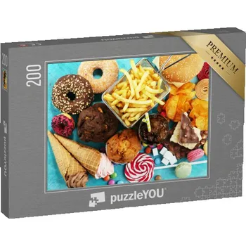 Puzzle puzzle 200 dílků „Potraviny, které škodí vaší postavě, pleti, srdci a zubům“
