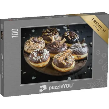 Puzzle puzzle 100 dílků „Různé domácí čokoládové koblihy“