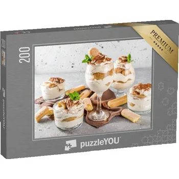 Puzzle puzzle 200 dílků „Tiramisu, tradiční italský dezert“