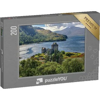 Puzzle puzzle 200 dílků „Středověká pevnost Eilean Donan Castle, Skotsko“