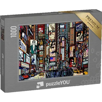 Puzzle puzzle „Ilustrace newyorské ulice Times Square“