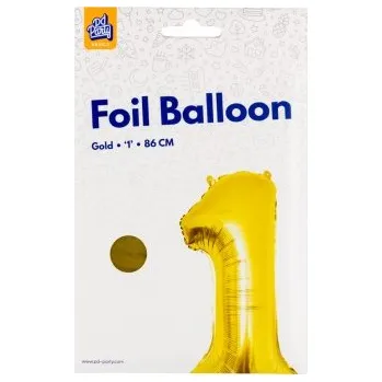 Balónek PD Party Fóliový balónek č. 1 zlatá, 86 cm