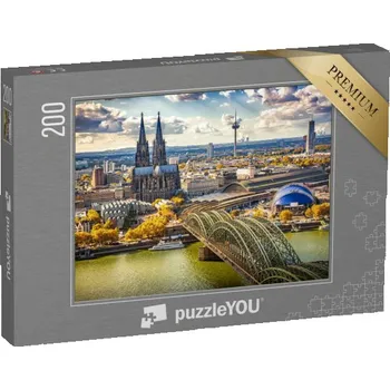 Puzzle puzzle 200 dílků „Letecký pohled na Kolín nad Rýnem, Německo“