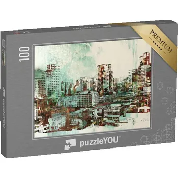 Puzzle puzzle 100 dílků „Krajina města s abstraktními texturami, ilustrace“