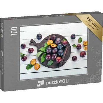 Puzzle puzzle 100 dílků „Čerstvé švestky s listy“