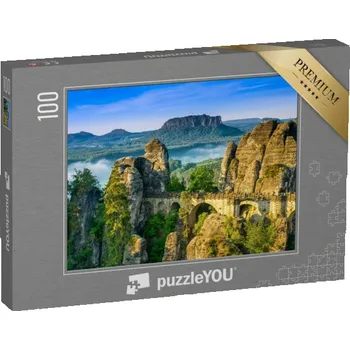 Puzzle puzzle 100 dílků „Východ slunce na Bastei v Saském Švýcarsku, Německo“