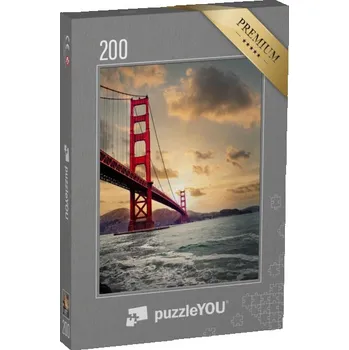 Puzzle puzzle 200 dílků „Golden Gate Bridge, západ slunce, San Francisco, Kalifornie“
