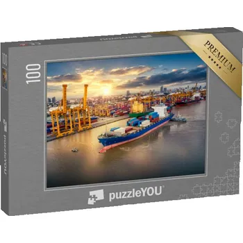 Puzzle puzzle 100 dílků „Logistika a doprava v kontejnerovém přístavu“